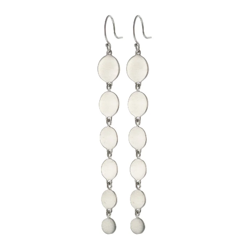 Birthstone Earrings -Sterling Silver Graduated Disc Earring