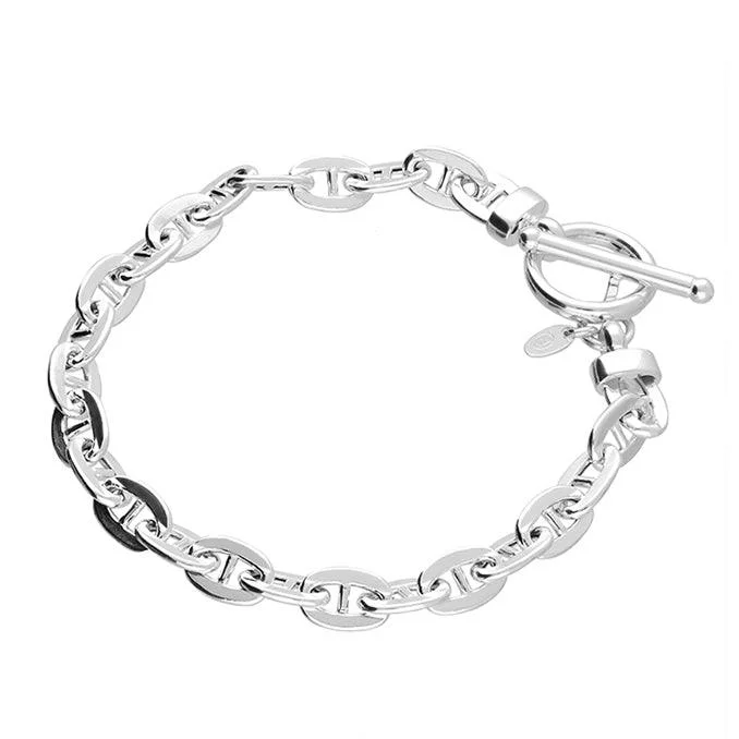 Ladies Bracelets Bangle Style-T-Bar Anchor Links Bracelet