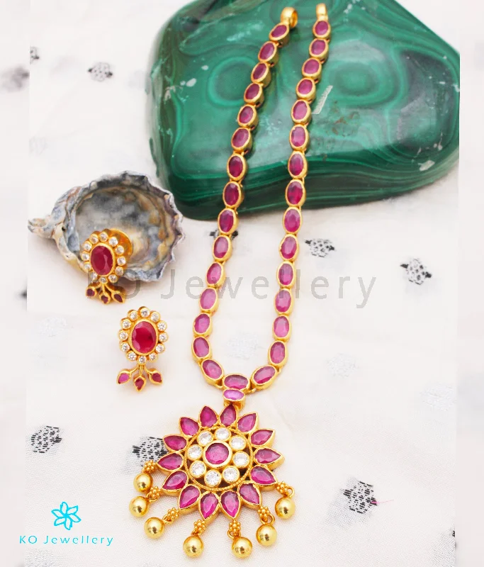 Ladies Necklaces Affordable Price-The Kannaki Silver Kempu Necklace