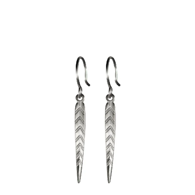 Climber Earrings -Sterling Silver Medium Leaf Earrings