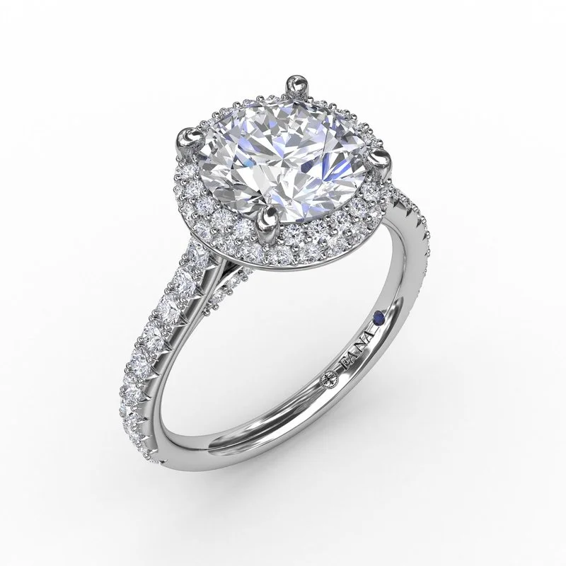 Yoga Inspired Engagement Rings -Fana Contemporary Round Diamond Triple Halo Engagement Ring S3275