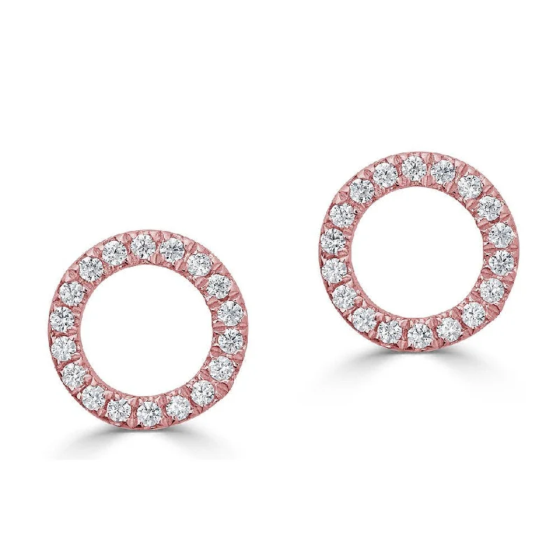 Chunky Earrings -EMILIQUE 14KT GOLD 0.12 CTW DIAMOND OPEN CIRCLE EARRINGS