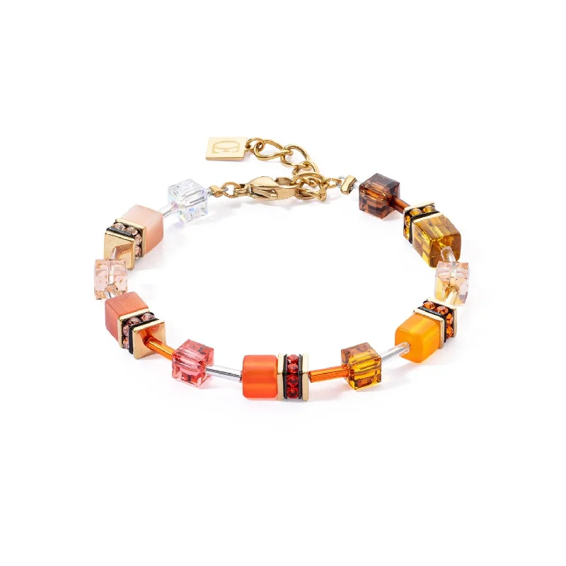 Ladies Bracelets with Peach Morganite-Coeur De Lion GeoCUBE® Iconic Sunset Gold Bracelet