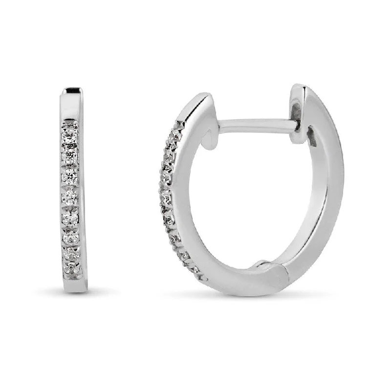 Urban Earrings -EMILIQUE 14KT GOLD 0.08 CTW DIAMOND HOOP EARRINGS