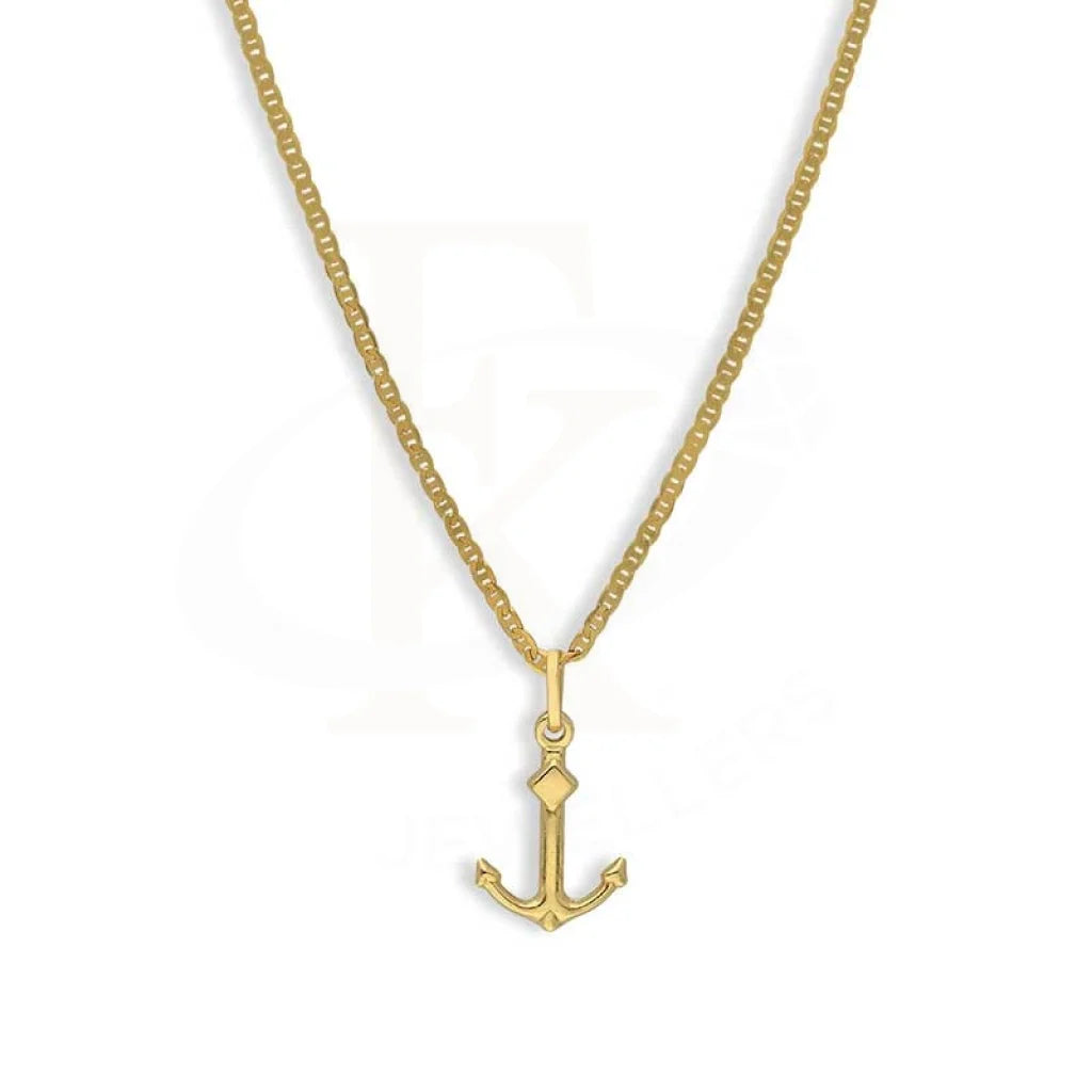 Ladies Necklaces for Friends-Gold Necklace (Chain With Anchor Pendant) 18KT - FKJNKL18K3136