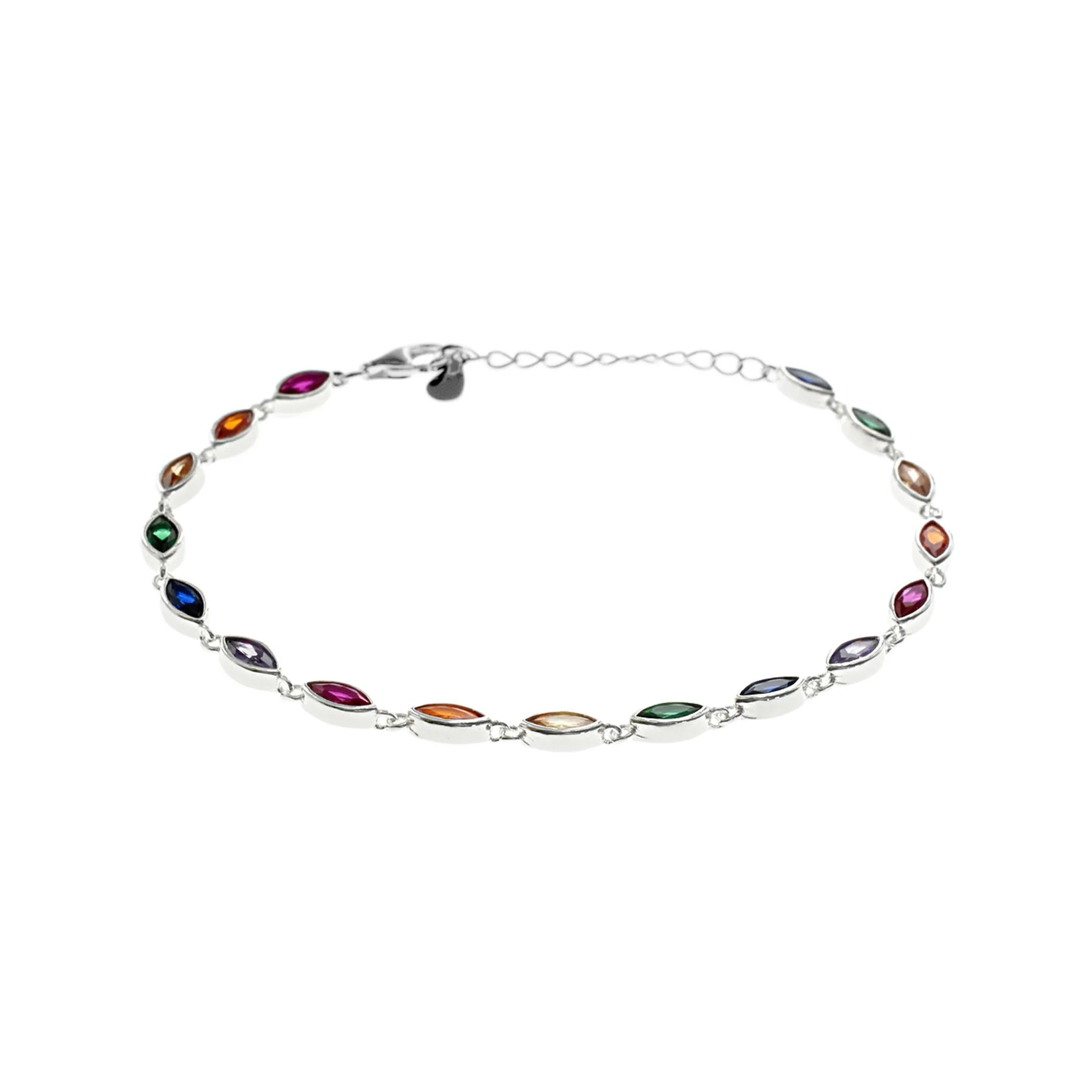 Ladies Bracelets Anchor Band-Multicoloured Cubic Zirconia Bracelet