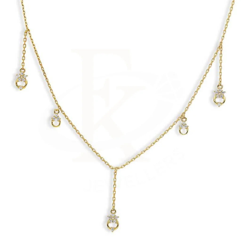 Ladies Necklaces for Mothers-Sterling Silver 925 Gold Plated Necklace - FKJNKLSL2890