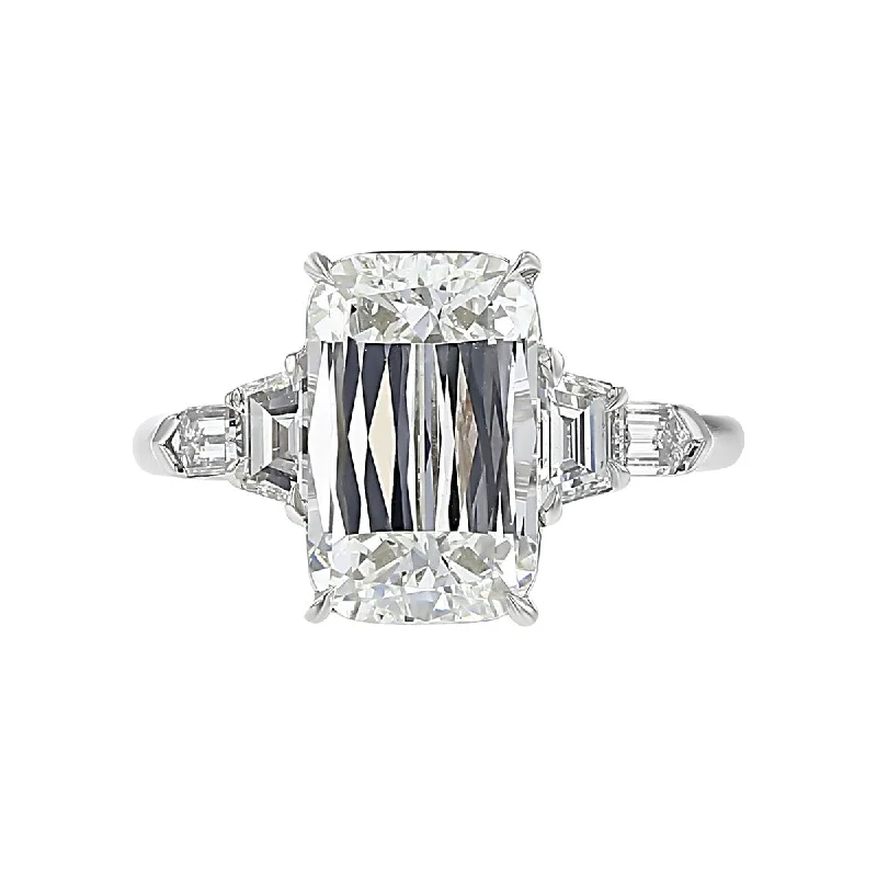 Healing Band Engagement Rings -Platinum Ashoka Diamond Engagement Ring