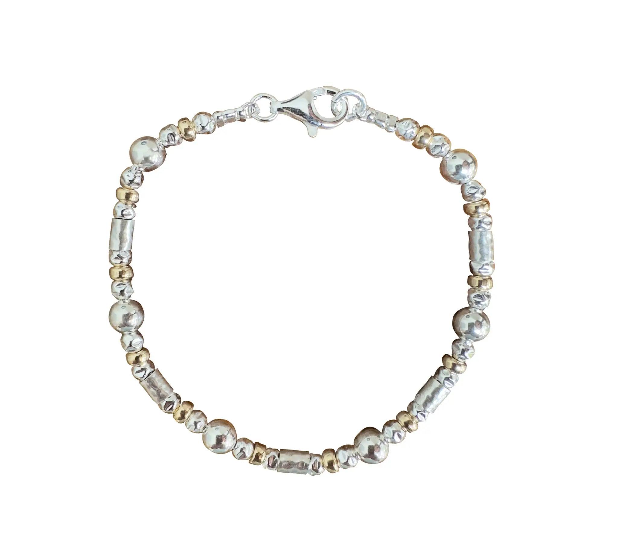 Ladies Bracelets with White Phenakite-Yaron Morhaim Silver and Gold Bracelet