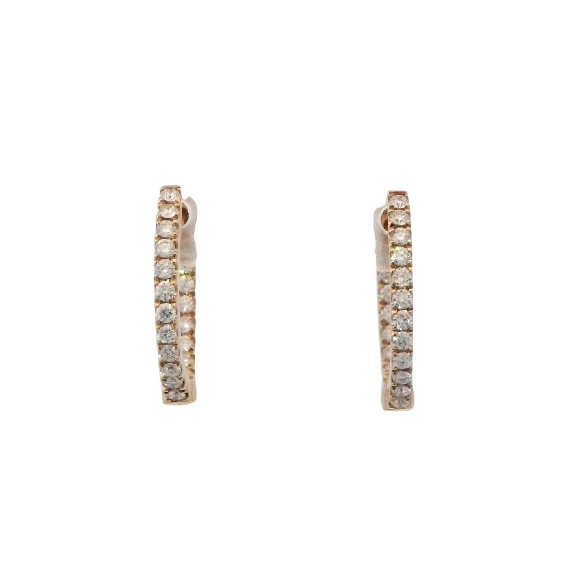 Winter Earrings -Diamond Hoop Earring in Rose Gold