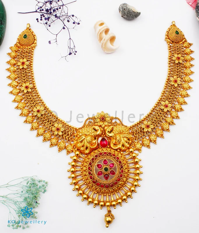 Ladies Necklaces for Work-The Kashvi Silver Peacock Necklace