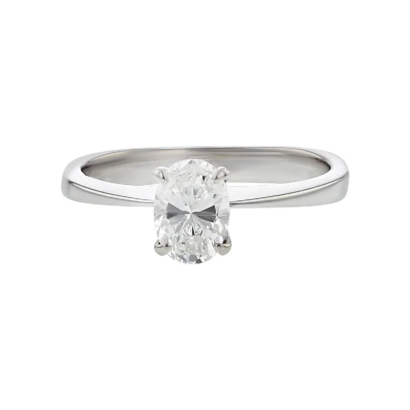 Unique Cut Engagement Rings -Oval Brilliant Diamond Solitaire Engagement Ring