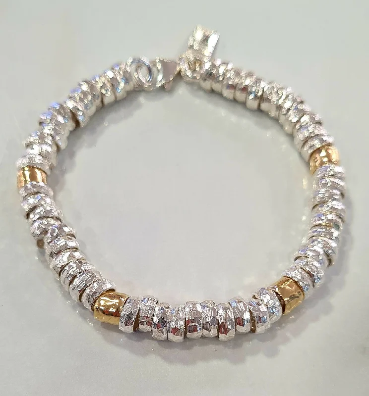 Ladies Bracelets with Yellow Xenotime-Yaron Morhaim Chunky 24ct Gold Silver Bracelet