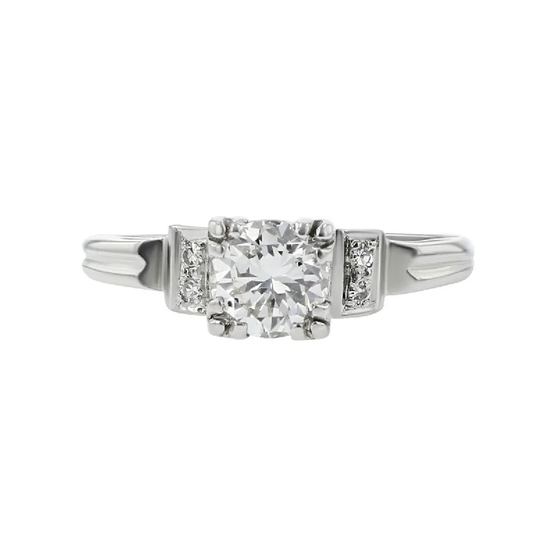 Dog Inspired Engagement Rings -Platinum Brilliant Cut Diamond Engagement Ring