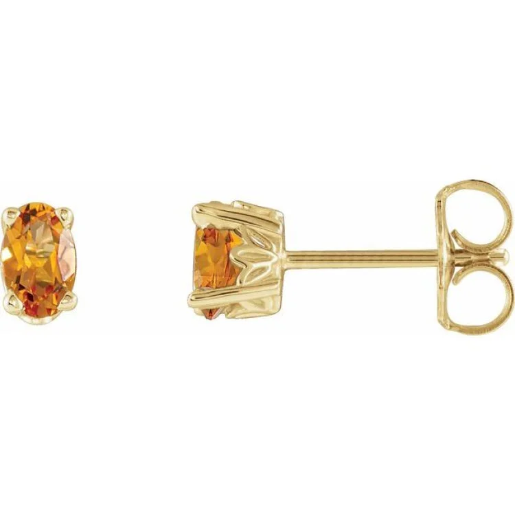 Retro Earrings -14K Yellow Natural Citrine Earrings