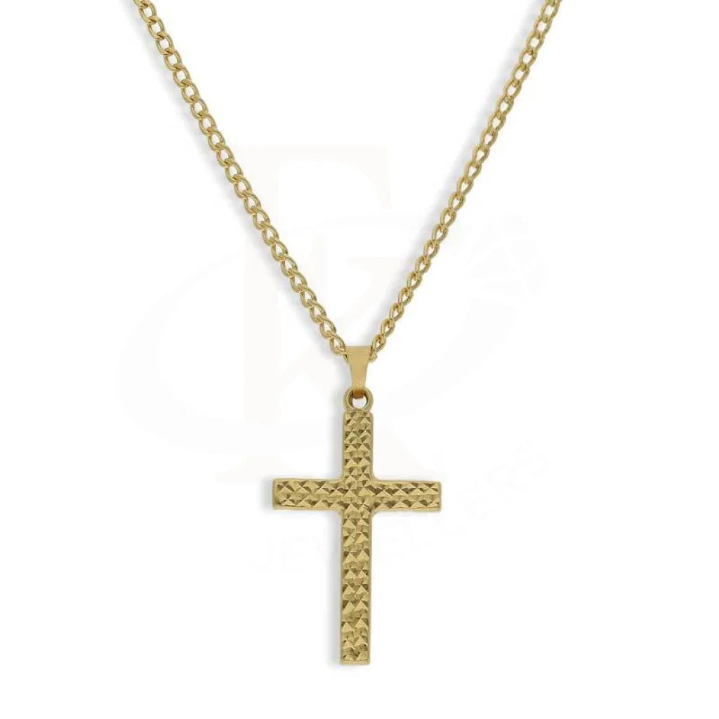 Ladies Necklaces with Rhodonite-Gold Necklace (Chain With Cross Pendant) 18KT - FKJNKL18K3082