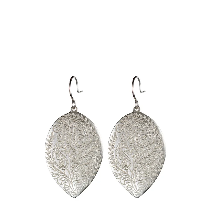 Butterfly Earrings -Sterling Silver Large Paisley Earrings