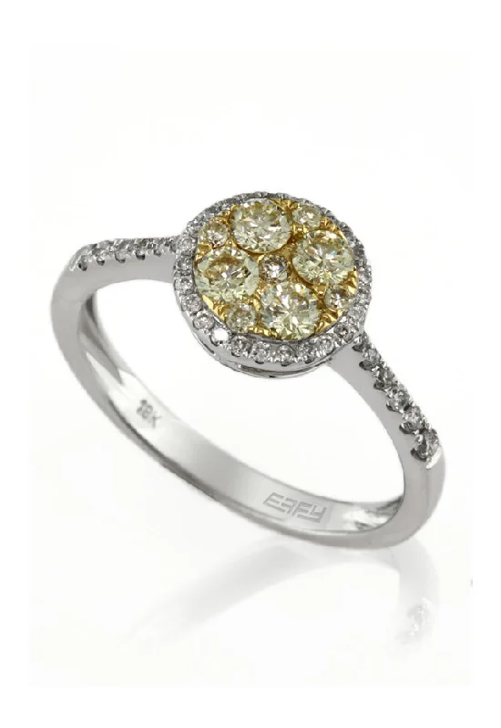 Star Rings -Canare 14K Two-Tone Gold Bouquet Yellow Diamond Ring, 0.74 TCW