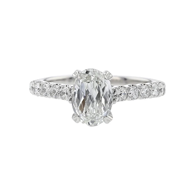 Princess Diamond Engagement Rings -Oval Crisscut L'Amour Diamond Engagement Ring