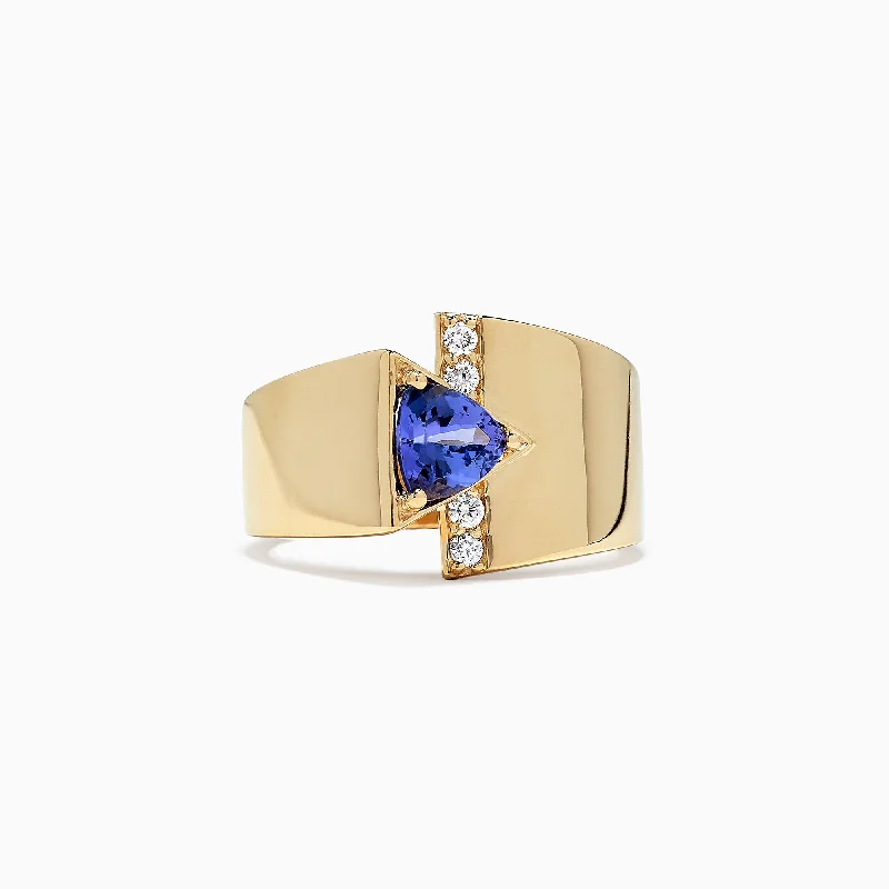 Abstract Rings -Nahla Siri 14K Yellow Gold Tanzanite & Diamond Ring, 0.74 TCW