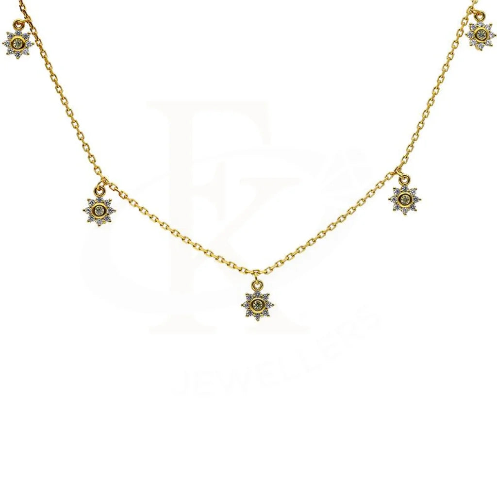 Ladies Necklaces Lotus Charm-Sterling Silver 925 Gold Plated Flowers Necklace - FKJNKLSL2915