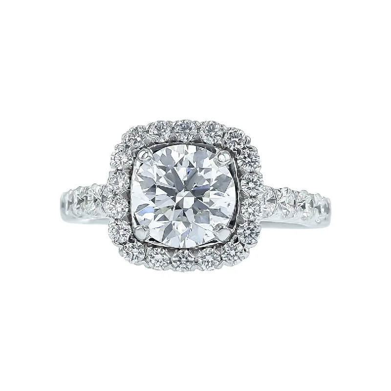 Small Diamond Engagement Rings -Ritani 18K White Gold Diamond Engagement Ring