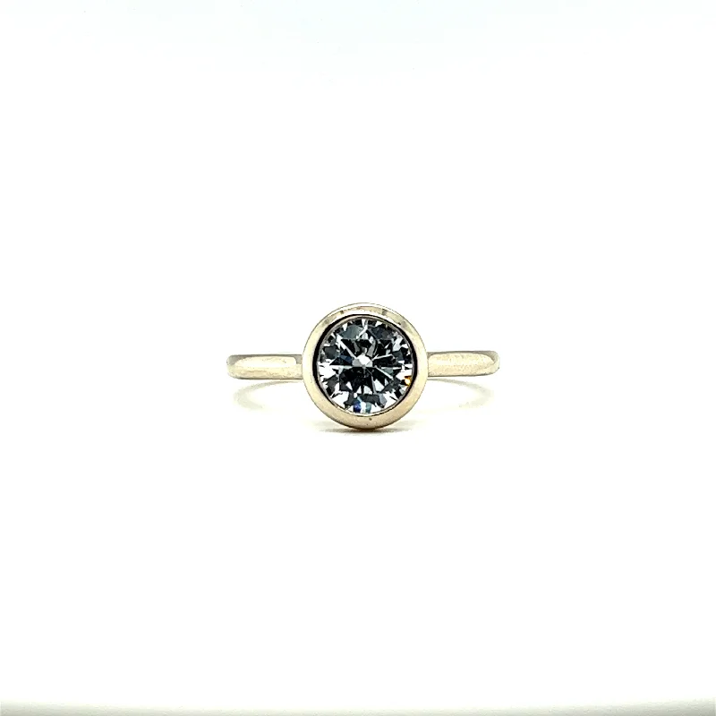 Celestial Design Engagement Rings -Blair Custom Round Bezel Engagement Ring