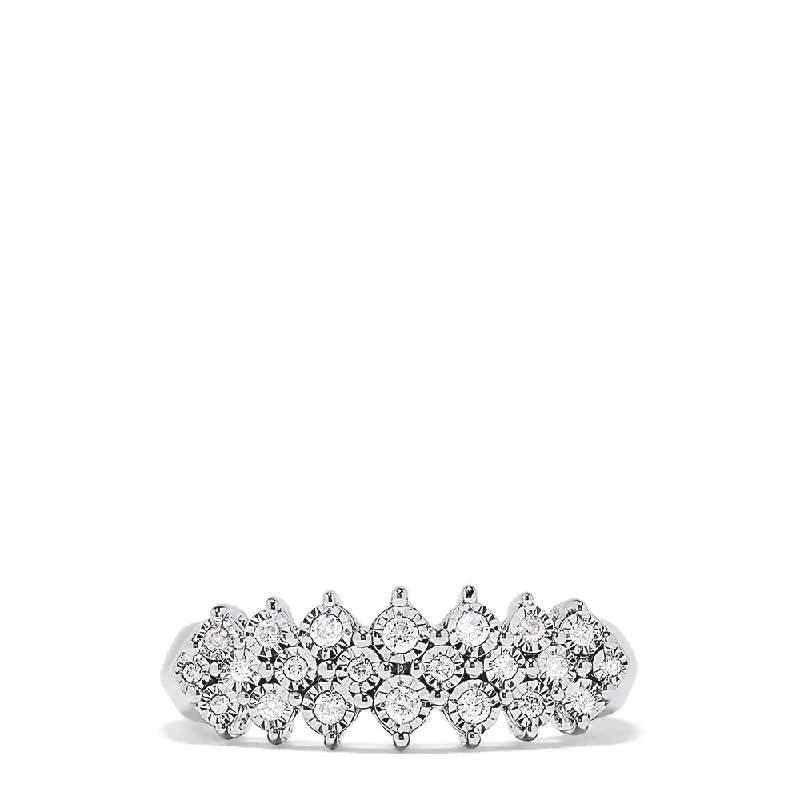 Ethnic Rings -925 Sterling Silver Diamond Ring, 0.20 TCW