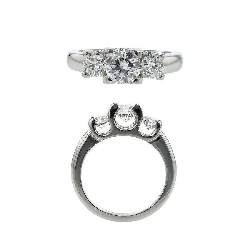 Soft Tone Engagement Rings -Platinum Fire and Ice Diamond Engagement Ring