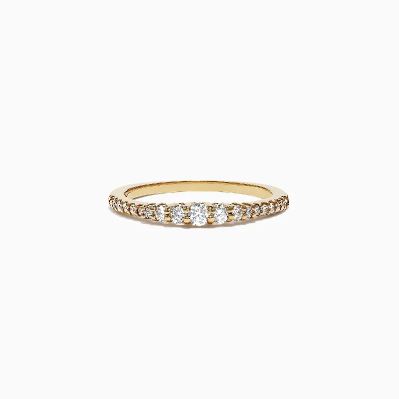 Flower Rings -Pave Classica 14K Yellow Gold Diamond Band Ring, 0.31 TCW