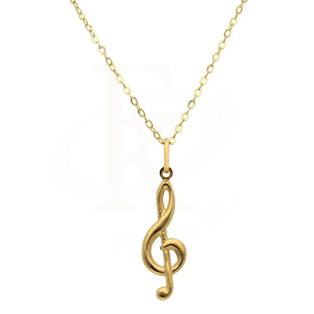 Ladies Necklaces for Nieces-Gold Necklace (Chain with Musical Note Pendant) 18KT - FKJNKL18K2496