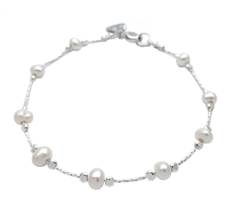 Ladies Bracelets with Diamonds-Aviv Delicate Pearl Bracelet