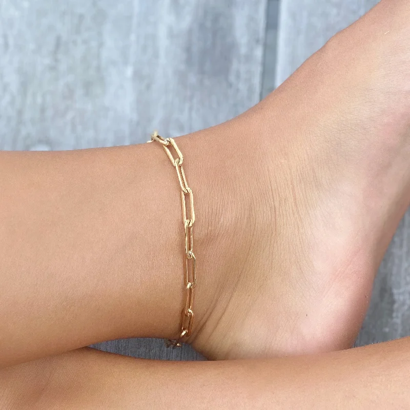 Ladies Bracelets with Bronze Enstatite-PAPERCLIP ANKLET BRACELET