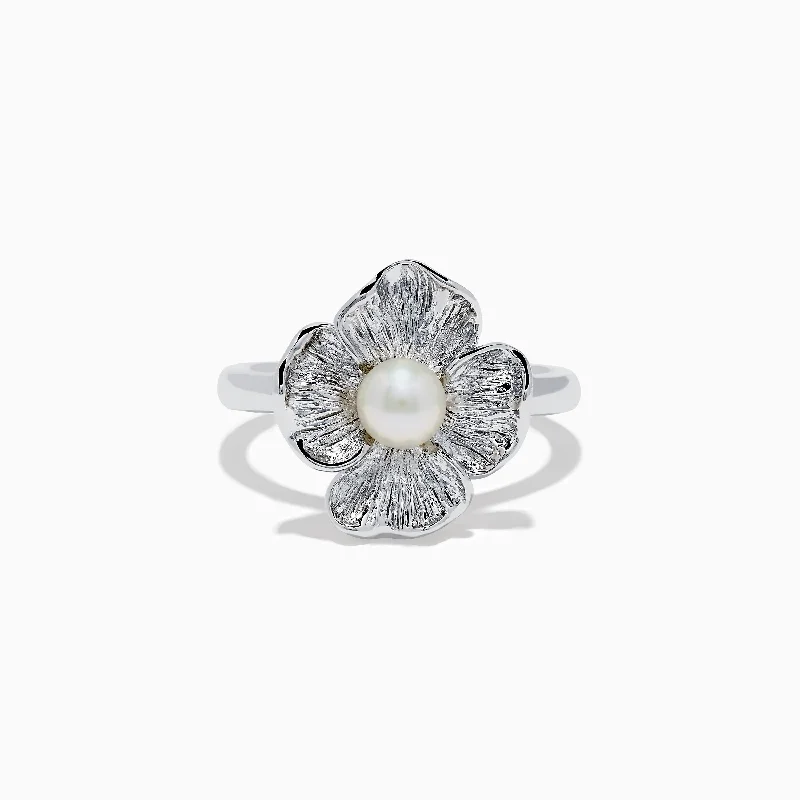 Dreamy Rings -925 Pearl Sterling Silver Pearl Flower Ring