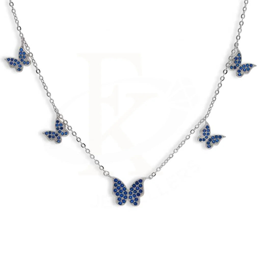 Ladies Necklaces with Pollucite-Sterling Silver 925 Butterflies Necklace - FKJNKLSL2977